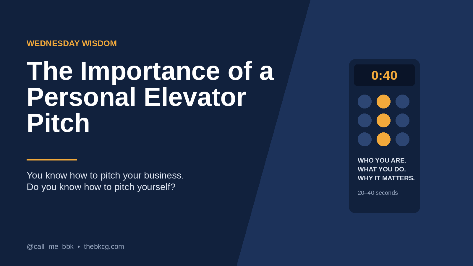 Elevator Pitch Header