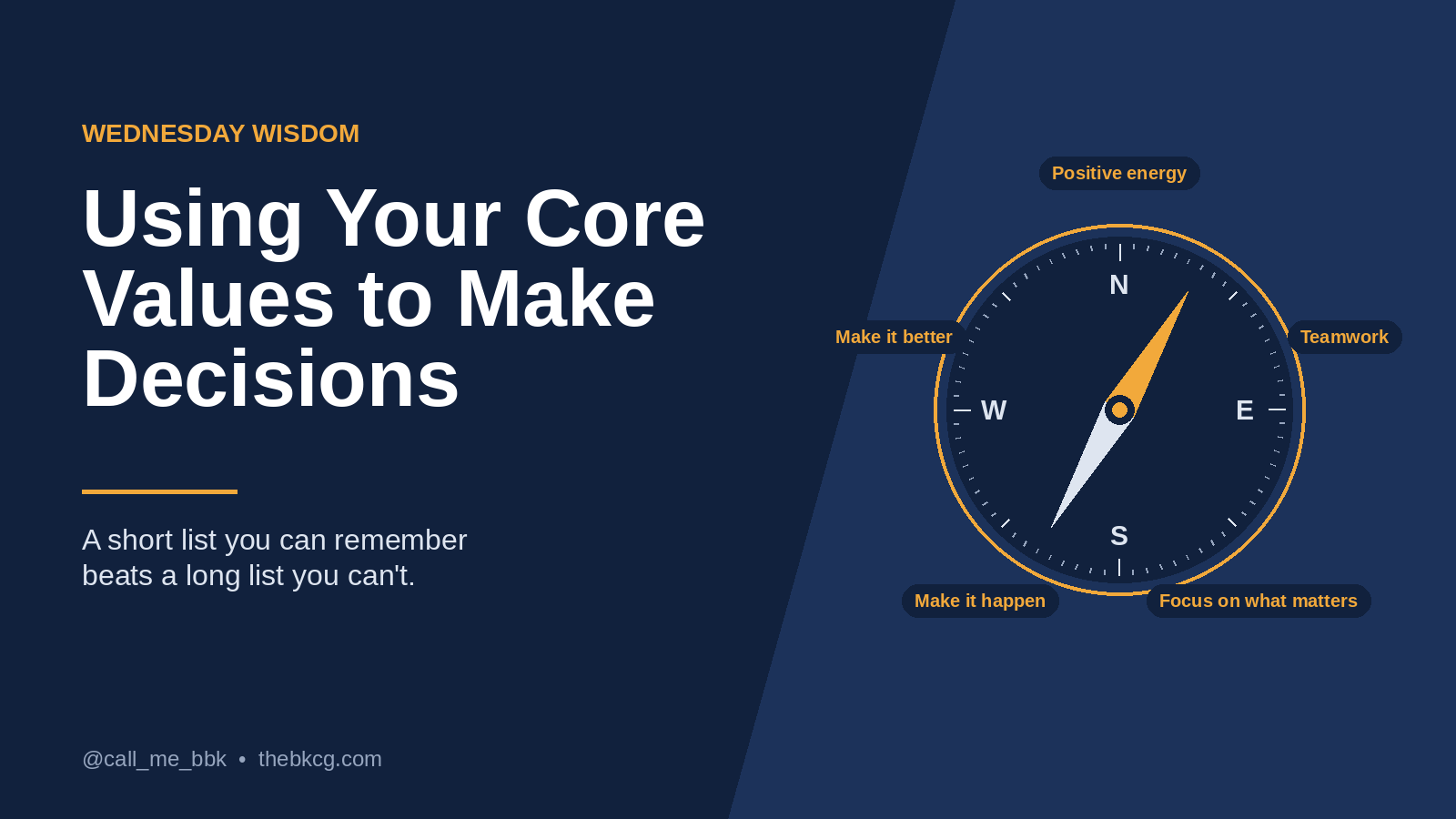 Using Core Values in Decision Making